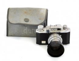 Halina 35x kisfilmes fényképezőgép, jó állapotban, napellenzővel, tokkal / Vintage Halina film camera