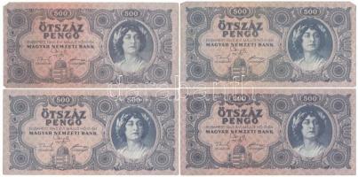 1945. 500P (4x) magyar N betű orosz P helyett T:III Adamo P19h