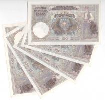 Szerbia / Német megszállás 1941. 100D (5x) sorszámkövetők (2x2) és egy közeli sorszámú T:I- 
Serbia...