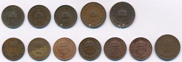 1895-1902. 1f Br (3xklf) + 1896-1901. 2f Br (2xklf) + 1931-1939. 1f Br (6xklf) + 1937. 2f Br T:2,2-