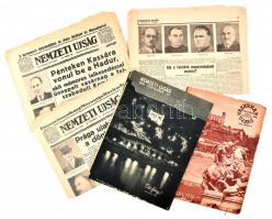 cca 1930-1940 Felvidékkel kapcsolatos újságtöredékek Nemzeti Újság és más újságok 5 db