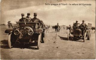 1912 Sulla spiaggia di Tripoli, la vettura del Comando / Italian military, command car on the beach of Tripoli (EB)