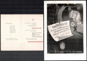 cca 1930-1949 7 db iskolai táncrend, báli meghívó, ismerkedési est reklám