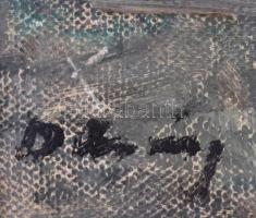 Olvashatatlan jelzéssel: Vitorláskikötő. Olaj, karton, hátoldalán A. Schutzmann német művészellátó c...