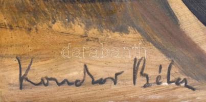 Kondor jelzéssel:Akt. Vegyes technika, farost, fa keretben, 52,5×25,5 cm