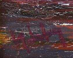 Gábri/Gábry Albert (1935-2004): Alföld. Olaj, farost, jelzett. Díszes fa keretben, 17x25 cm