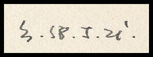 László Gyula (1910-1998), 2 db mű: Fiatal hölgy portréja és alvó alak. Tus, papír, jelzett és datált...