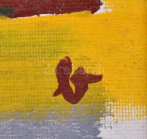 Brasnyó István (?-?): Női portré figurákkal Akril, farost, jelzett, hátoldalán autográf felirattal, ...