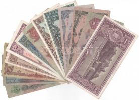 1930-1946. 13db-os (13xklf, 10P-1.000.000.000P) vegyes pengő bankjegy tétel T:III
