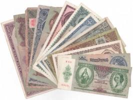 1930-1946. 13db-os (13xklf, 10P-1.000.000.000P) vegyes pengő bankjegy tétel T:II--III-