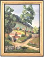 Lepizsán Fékics Zita (1936-): Csíksomlyó. Olaj, farost, jelzett, fa keretben 35x26 cm