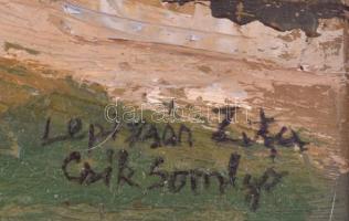Lepizsán Fékics Zita (1936-): Csíksomlyó. Olaj, farost, jelzett, fa keretben 35x26 cm
