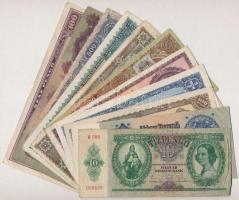 1930-1946. 11db-os (11xklf, 10P-1.000.000.000P) vegyes pengő bankjegy tétel T:II--III-