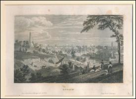 Dublin. Acélmetszet, papír, kissé foltos, paszpartuban, 9,5x15 cm