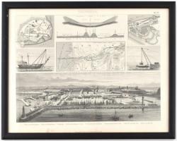 Seeweesen, Tafel 20. Brockhaus, XIX sz. második fele. Acélmetszet, papír, apró folttal, üvegezett fa...