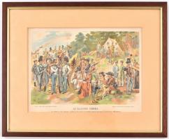 Egykori eredeti jelmezek után festette Kiss L.: Az ellenség tábora. Az osztrák és orosz hadsereg, to...