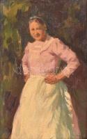 Nyilasy Sándor (1873 - 1934): Lány. Olaj, vászon, jelzett, fa keretben, 32x21 cm