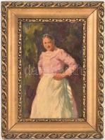 Nyilasy Sándor (1873 - 1934): Lány. Olaj, vászon, jelzett, fa keretben, 32x21 cm