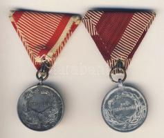 Ausztria/Magyarország I.Ferenc József + IV.Károly 2klf katonai kitüntetés szalaggal T:2/2-
