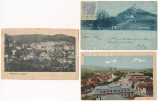 5 db RÉGI felvidéki képeslap: Úrvölgy, Tátra, Zólyom, Selmecbánya / 5 pre-1945 town-view postcards from the Kingdom of Hungary: Tatry, Zvolen, Banská Stiavnica, Spania Dolina