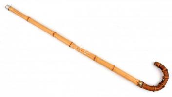 Bambusz sétabot, javítás nyomaival, h: 86 cm