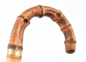 Bambusz sétabot, javítás nyomaival, h: 86 cm