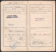 1949 Gyakorló orvosnövendéki szolgálati könyvecske