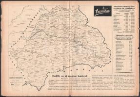 cca 1941-42 Képes Vasárnap újságból kivágott 2 db térkép Erdélyről a bevonulás után + 1 db II. világ...