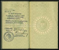 1940 Keményfedeles útlevél
