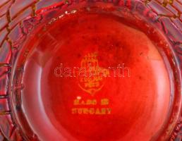 Zsolnay ökörvér mázas, repesztett mázas porcelán cukortartó, jelzett, apró lepattanásokkal, m: 13 cm