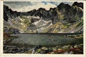 Tátra, Magas-Tátra, Vysoké Tatry; Hincó-tó a Menguszfalvi-völgyben / Hincovo pleso v Mengusovskej doline / lake s: E. Kosy (EK)