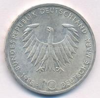 NSZK 1988D 10M Ag "Arthur Schopenhauer" T:1- FRG 1988D 10 Mark Ag "Arthur Schopenhaue...