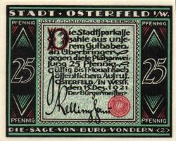 Német Birodalom/Weimari Köztársaság/ Osterfeld 1921. 25Pf(3x) + 50Pf(3x) + 75Pf(3x) + 100Pf összesen 10klf db, teljes sor T:I