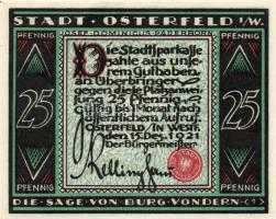 Német Birodalom/Weimari Köztársaság/ Osterfeld 1921. 25Pf(3x) + 50Pf(3x) + 75Pf(3x) + 100Pf összesen...