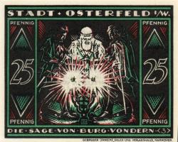 Német Birodalom/Weimari Köztársaság/ Osterfeld 1921. 25Pf(3x) + 50Pf(3x) + 75Pf(3x) + 100Pf összesen...