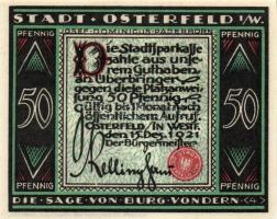 Német Birodalom/Weimari Köztársaság/ Osterfeld 1921. 25Pf(3x) + 50Pf(3x) + 75Pf(3x) + 100Pf összesen...