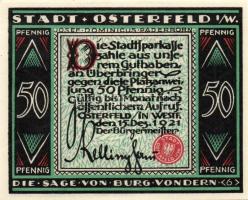 Német Birodalom/Weimari Köztársaság/ Osterfeld 1921. 25Pf(3x) + 50Pf(3x) + 75Pf(3x) + 100Pf összesen...