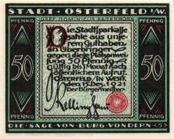 Német Birodalom/Weimari Köztársaság/ Osterfeld 1921. 25Pf(3x) + 50Pf(3x) + 75Pf(3x) + 100Pf összesen...