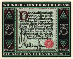 Német Birodalom/Weimari Köztársaság/ Osterfeld 1921. 25Pf(3x) + 50Pf(3x) + 75Pf(3x) + 100Pf összesen...