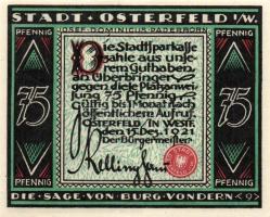 Német Birodalom/Weimari Köztársaság/ Osterfeld 1921. 25Pf(3x) + 50Pf(3x) + 75Pf(3x) + 100Pf összesen...
