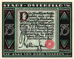 Német Birodalom/Weimari Köztársaság/ Osterfeld 1921. 25Pf(3x) + 50Pf(3x) + 75Pf(3x) + 100Pf összesen...