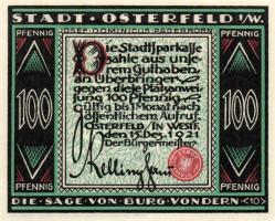 Német Birodalom/Weimari Köztársaság/ Osterfeld 1921. 25Pf(3x) + 50Pf(3x) + 75Pf(3x) + 100Pf összesen...