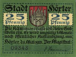 Német Birodalom/Weimari Köztársaság/ Höxter 1921. 10Pf + 25Pf + 50Pf 3klf db, teljes sor T:I