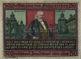 Német Birodalom/Weimari Köztársaság/ Höxter 1921. 10Pf + 25Pf + 50Pf 3klf db, teljes sor T:I