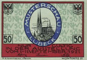 Német Birodalom/Weimari Köztársaság/ Lübeck 1921. 50Pf(5x) 5klf db, teljes sor T:I