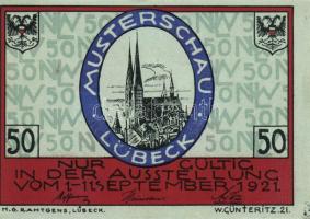 Német Birodalom/Weimari Köztársaság/ Lübeck 1921. 50Pf(5x) 5klf db, teljes sor T:I