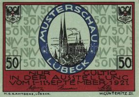 Német Birodalom/Weimari Köztársaság/ Lübeck 1921. 50Pf(5x) 5klf db, teljes sor T:I