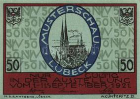 Német Birodalom/Weimari Köztársaság/ Lübeck 1921. 50Pf(5x) 5klf db, teljes sor T:I