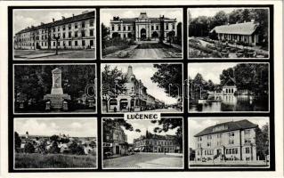 Losonc, Lucenec; mozaiklap / multi-view postcard