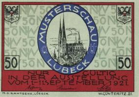 Német Birodalom/Weimari Köztársaság/ Lübeck 1921. 50Pf(5x) 5klf db, teljes sor T:I